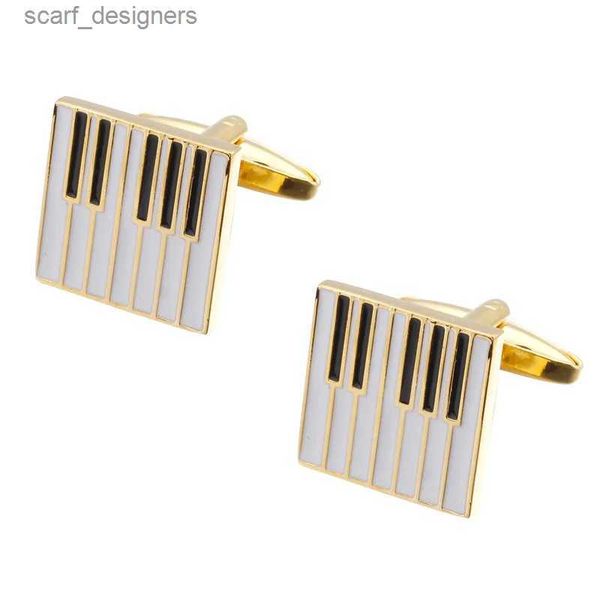 Cuff Links Sale a quente Cufflinks de alta qualidade Homens franceses Excelentes links de punho de ouro links de piano de ouro Novos punhos de design y240411
