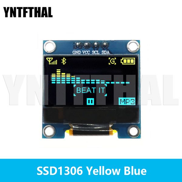 0,96 polegada IIC SPI SPI 7/4pin Branco/azul/amarelo Módulo de tela OLED azul SSD1306 SSD1315 12864 Placa de tela LCD para Arduino