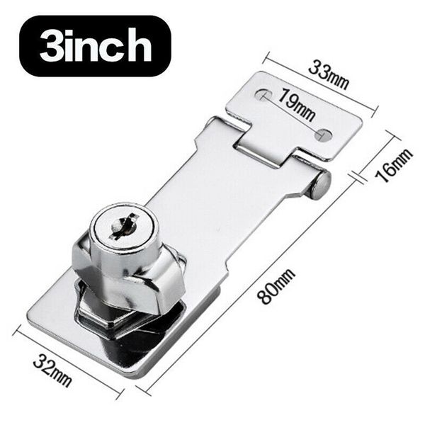 Locking HaSP Heavy Duty Locking HaSP -Grundnahrungsmittel mit Tasten Vorhängeschlossschrankschuppen Garage Lock Office Cabinet Security Lock Hardware