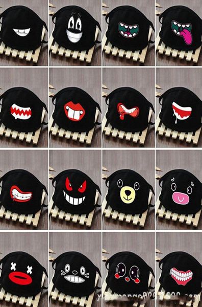 Máscara de algodão à prova de poeira de pó de anime desenho animado de dentes sortudos homens mufla máscaras de boca de boca preta máscara criativa ljjja38221168980