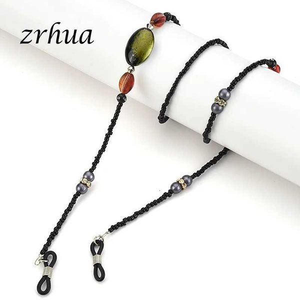 Correntes de óculos Zrhua Mulheres morais elegantes coloridas copos de contas quebradas lendo copos Chain Clip pescoço Strap C240411