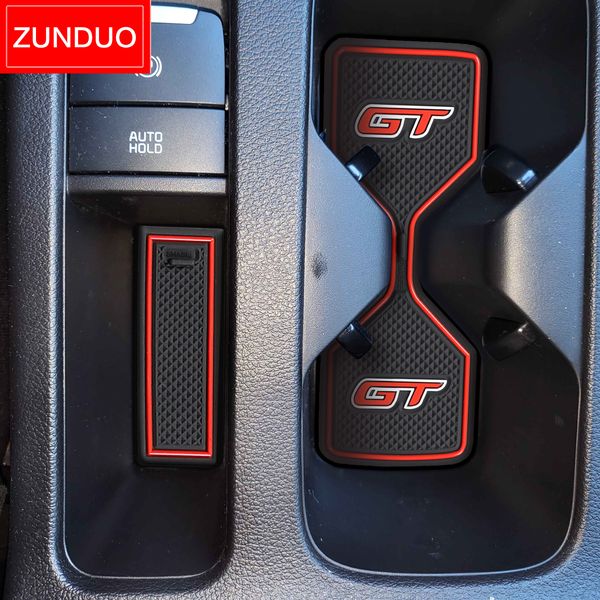 Zunduo для Kia Forte K3 Cerato 2021 - 2023 GT GT Anti -Slip Car Slot Cup Cat Door Groove Pad Coaster Accessories