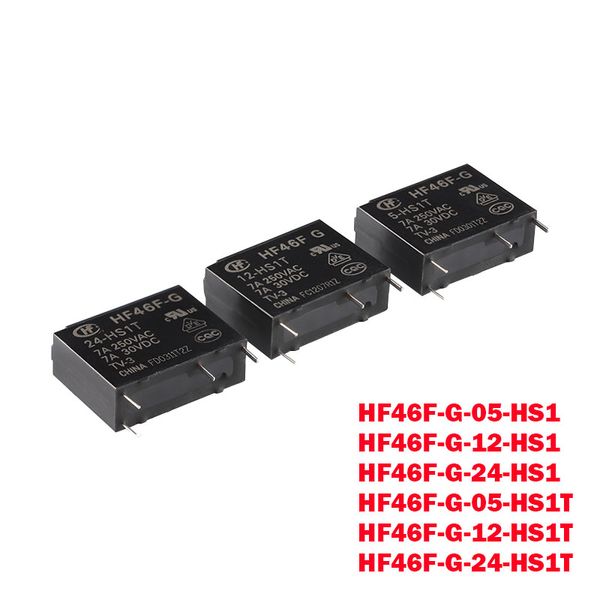 10pcs 100%Новый реле HF46F-G-5-HS1 HF46F-G-12-HS1 HF46F-G-24-HS1 HF46F G 12 HS1 HF46F-G-12-HS1T HF46F-G-24-HS1T 4PIN 5V 12V