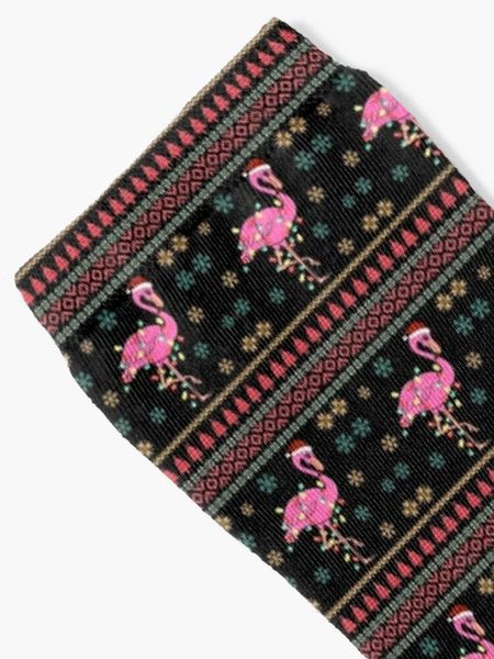 Flamingo Noel Ağacı Işıkları Noel Baba Hat Retro Noel Flamingo Lover Socks Hediyeleri İçin Çirkin Kazak Erkekler İçin Hediyeler
