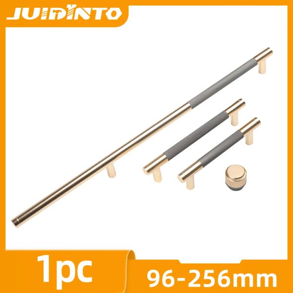 Juidinto 96-256mm Gold Schrankgriff Zieh Aluminium Küchentürgriff für Möbel Badezimmer Garderobe Schubladen Griff Türknauf