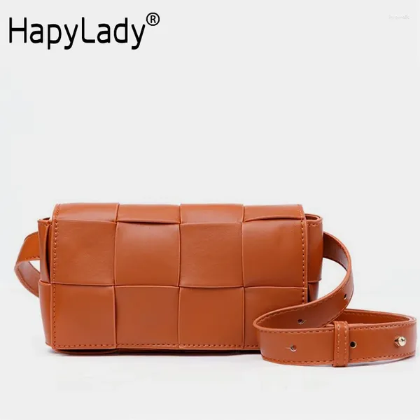 Bolsas de ombro Hapylady 2024 Brand for Women Knitting PU Leather Fashion B Bag Designer Patchwork