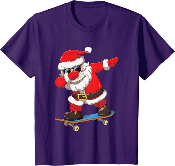 Dabbing Papai Noel Kids Boys Skate Skateboard de camiseta de Natal