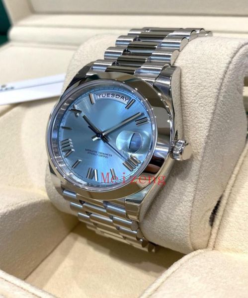 Luxo Platinum Beldate Blue Daydate Relógio 40mm 228206 MEN039S AUTOMÁTICO RELACIONAL29907846