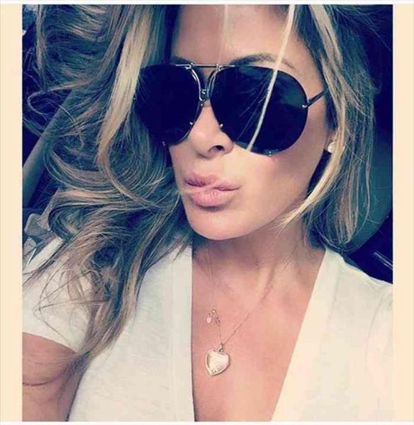 Big Brand Design Aviazione Occhiali da sole da sole da sole sfumature di moda Specchio occhiali da sole femmina per donne Eyewear Kim Kardashian Oculo3002760