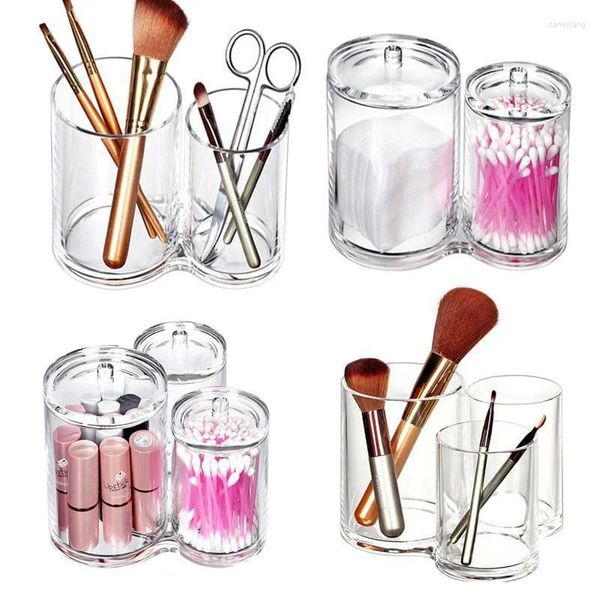 Speicherboxen transparente Acryl-Make-up-Pinsel-Werkzeug Kosmetische Box Hülle Make-up Halter Tisch Organizer Make-up