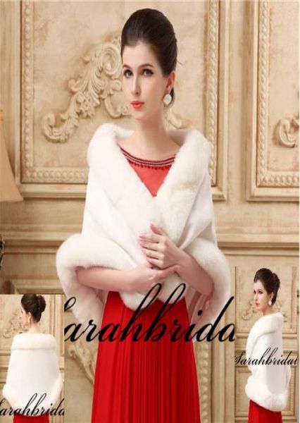 Novo capa de ombros de peles de pele Faux CAPE SHAPEL SHAWL Bolero Casaco Bolero Perfeito para Winter Wedding Brides dama de dama de honra Real Imagem 20194095039