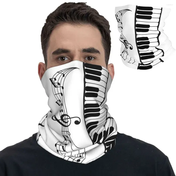 Sciarpe tastiera per pianoforte e musica bandana gallone stampato balaclavas avvolucro sciarpa a fascia da esterno sport unisex unisex adulto traspirato