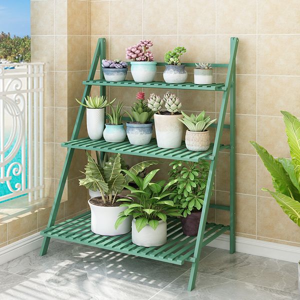 Planta de planta de piso de estanho de flor Planta de várias camadas dobráveis fortes rack de cena selvagem de carga para plantas decoração de prateleira