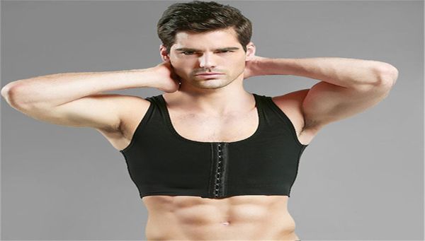 Herren Bra Gynäkomastia Brustkörper Shaper Weste für Menschen Brüste MOOBs und Flachspeicherstütze Stütze schwarze weiße Haken Kontrolltops6544101