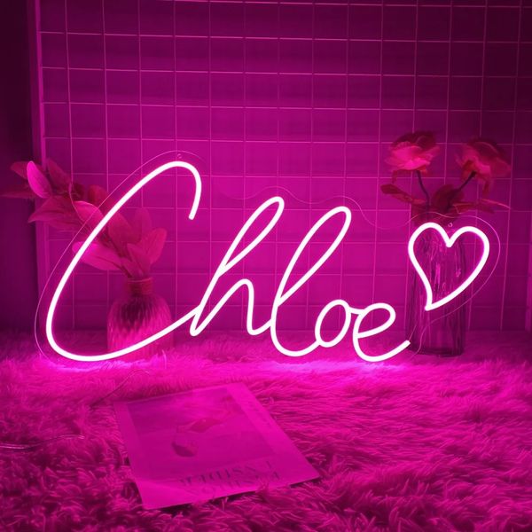 Неоновая светодиодная знак Custom Heart Lights Sign Sign Usb свадебный день рождения настенный украшения настенные украшения вывеска ночная лампа домашняя комната декор 240407