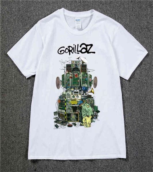 GORILLAZ THIRT UK BAND ROCCA GORILLAZS TSHIRT HIPHOP MUSICA RAP MUSICA MUSICA THE NUOVOW TIGHT TIGHT THSHIRT PURE COTTON8660433