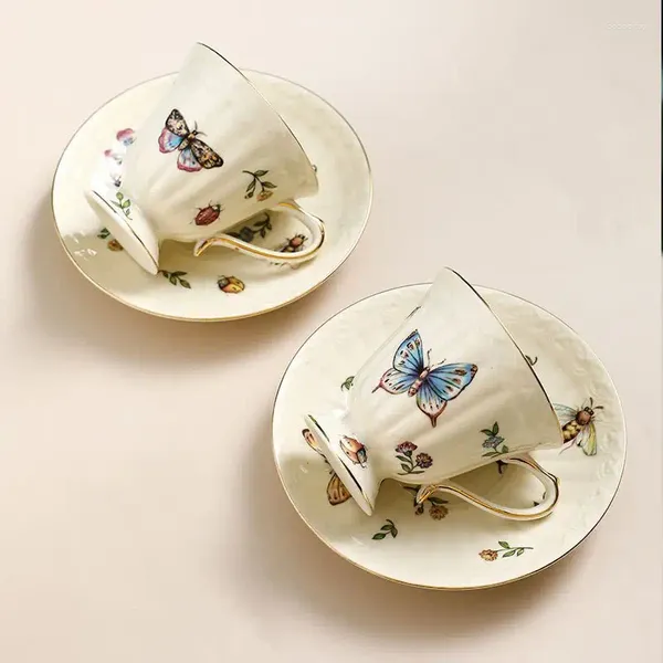 Чашки блюдцы керамическая кофейная чашка и блюдца, набор послеобеденного чая, ароматный