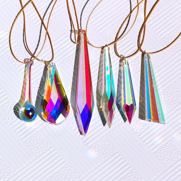 1PCS Crystal Suncatcher Rainbow Maker pendurado Prism Pingente Chandelier Parte DIY Acessórios de Natal Decoração de casamento de árvores de Natal