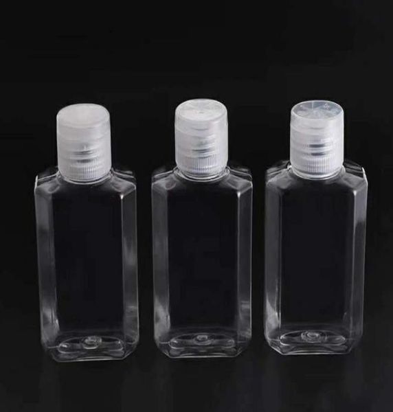 60ml boş el dezenfektan jel şişe el dezenfektan şişe Şeffaf Pet Seyahat Pet Şeffaf Düz Şişe4315740