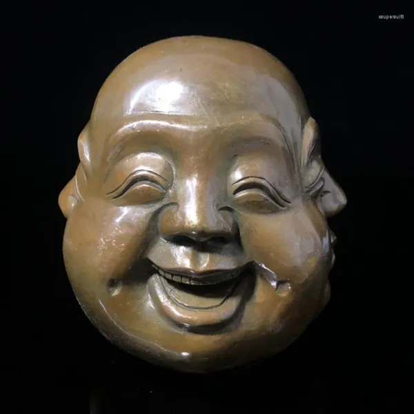 Dekorative Figuren Kupfer vierseitig Buddha Statue Antike vier Seiten Maitreya Freude und Trauer Home Dekoration Geschenkhandwerk Großhandel Großhandel