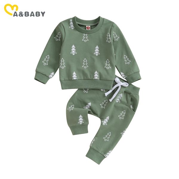 Pantaloni mababy 3m3y natalizio bambino bambino che set di vestiti da ragazza set verdi top maniche a maniche lunghe pantaloni costumi