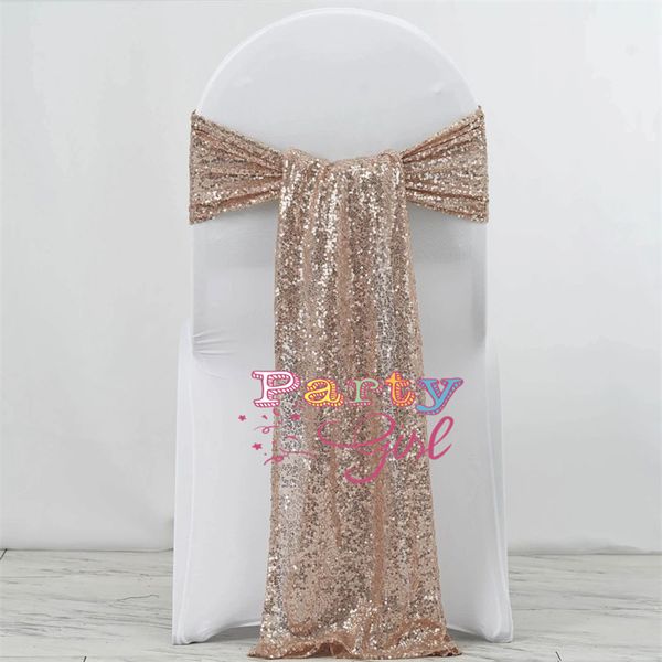 Silver All Sequin Caster Sash Banquet Wedding Glitter Cover Band для украшения вечеринки