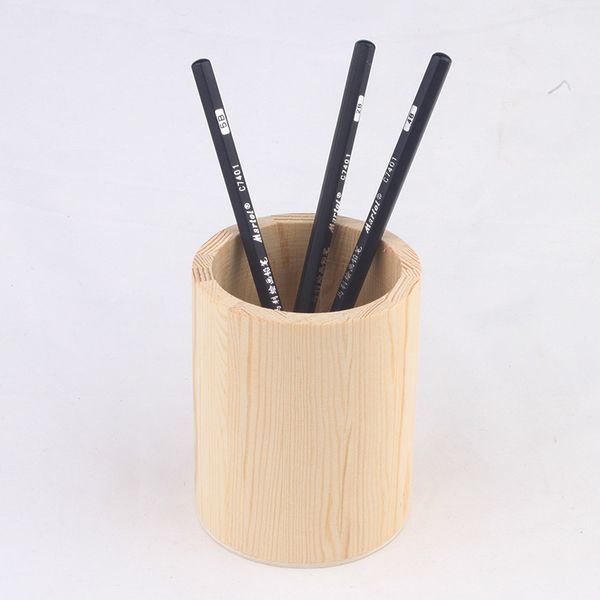 1/2/3 da grade Natural Pine Pen Pen Declor de mesa Organizador Magiz Bush