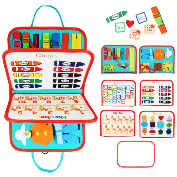 Tunjilool Montessori Toddlers Busted Board 3d Baby Felt Book Early Educational Math Toys Shape Match Match Board Life Abilità