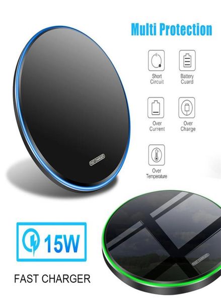 Caricatore wireless Qi universale da 15w per iPhone 8 xr xs max 11 12 13 Promax Fast Wireless Charge Mirror Pad Carica Samsung Huawei5923966