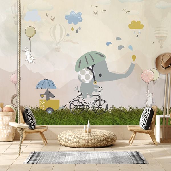 Autoadesivo personalizzato rimovibile Accetta sfondi per soggiorno Safari Animal TV Sfondo Design Wall Design Papers Home Mural