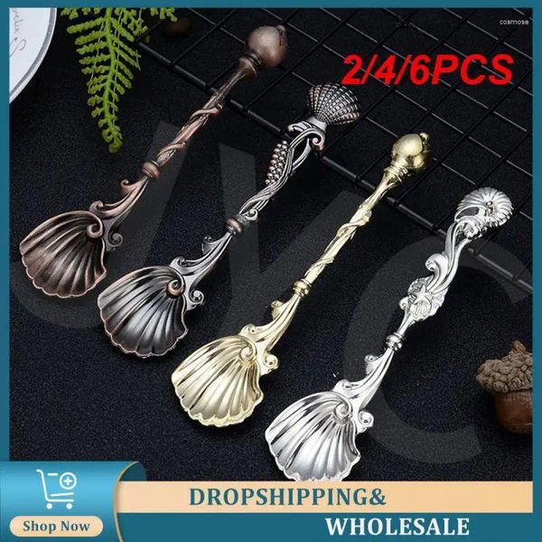 Кофе Scoops 2/4/6pcs Spoon Retro Eco Friendly Friendless Creative Wholesale Kitchen Accessories помешить цинк сплавные посуды молочные ложки