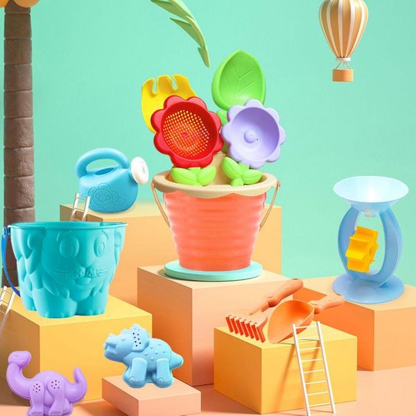 Brinquedos de areia de praia Summer Bucket Castle Dinosaur Sand molde