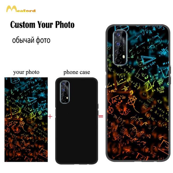 Casos personalizados de silicone para realme 7 x3 c3 x2 6 pro realme 5 6i xt capa de telefone diy fotos pessoais nome logotipo fundada tpu