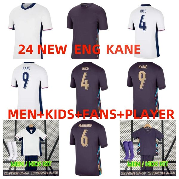 Inglaterra 24 25Soccer Jersey Bellingham Rashford Kane 2024 Copa da Copa da Copa Nacional Camisa de Futebol Men Kit Kit Stones Saka Mount Foden Grealish