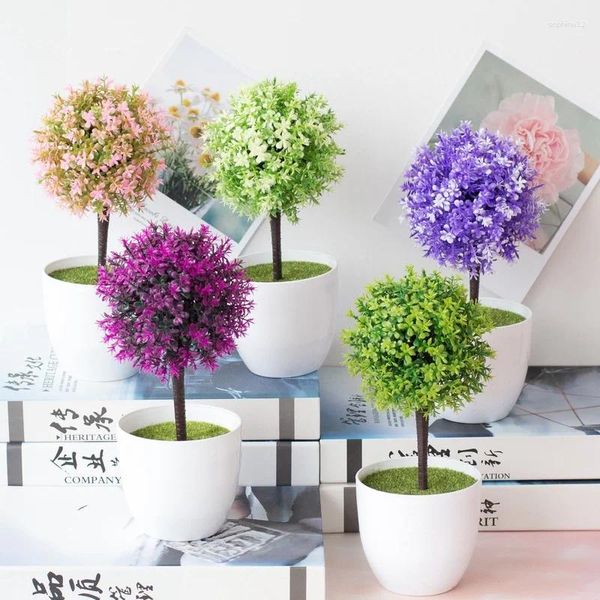 Dekorative Blumen Künstliche Pflanzen Bonsai kleiner Baum Topf gefälschte Topfornamente für Dekoration Home Party El Garden 1pc