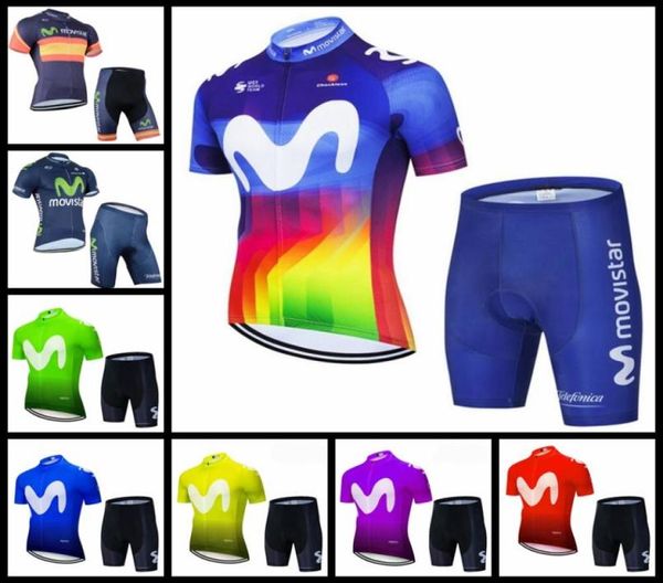 MOVISTAR Equipe de ciclismo de mangas curtas Jersey Summer Mountain Mountain Bike Kit Breathable Quickdry Men Racing Shorts Conjuntos H051201941353007952