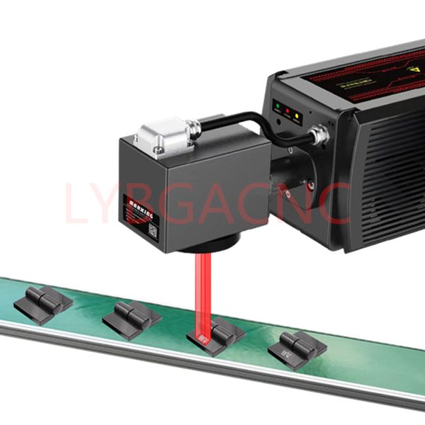 UV 5W 3W/CO2 30/40/60W Metal Boru Uçan İşaret Makinesi Endüstriyel Kullanım Lazer İşaretleyici Metal Olmayan Su Soğutucu ile Gravürlü