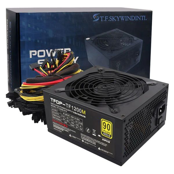 Поставки 1200 Вт ПК питания ATX Gaming Computer 80 Plus Standard 14cm Power Power Fewing For For Gaming PC Pesr PSU