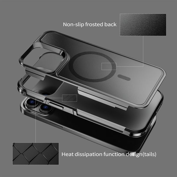 Caso magnético para iPhone 14 13 Pro Max Case Mil-grau Drop testado compatível com MagSafe Back Anti-Scratch Anti-Scratch