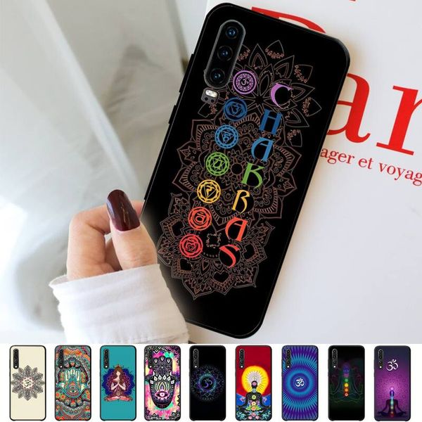 Mandala chakra yoga capa para huawei p30 40 20 10 8 9 lite pro mais psmart2019