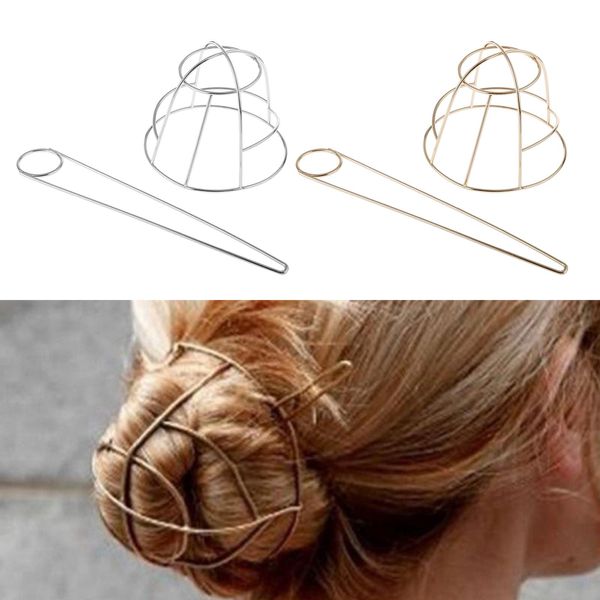 Pins rotondo per pin Cage Minimalist Porta del panino Minimalista Capelli Accendi gli accessori per capelli