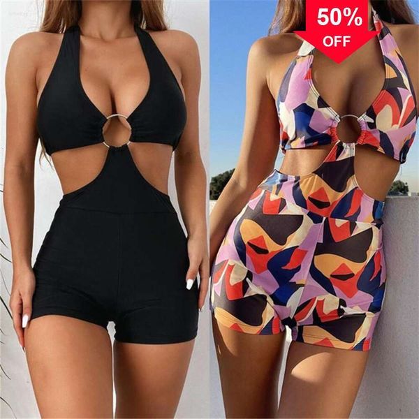 Yeni Moda Tasarımcı Toptan Bayan Yüzme Seksi Bikinis Mayolar Bayan Mayo Oneepieces Büyük Çelik Yüzük Bağlantı Bodysuit Kadın Yaz Monokini Ba