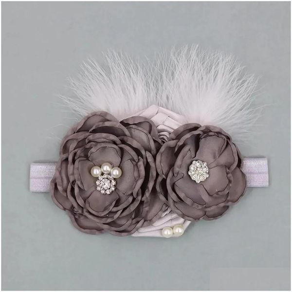 Accessori per capelli 10 pezzi / lotto color fiore da bambina fascia con fascia elastica spandex perla per pettinetto per le coppie di perle per pettine