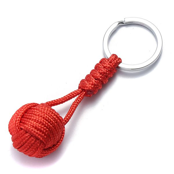 Fallschirm gewebter Seilball Schlüsselbund Paracord Lanyard Key Ring Affen Faust Schlüsselketten im Freien Überlebenswerkzeug Schmuck Schmuck