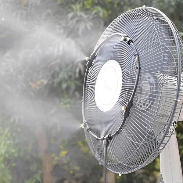 Sistema di nebulizzazione del patio di raffreddamento esterno ventola per ventola più radiatore giardino giardino giardino patio fogger nebulizzato che nebulizzato per la ventola dell'acqua