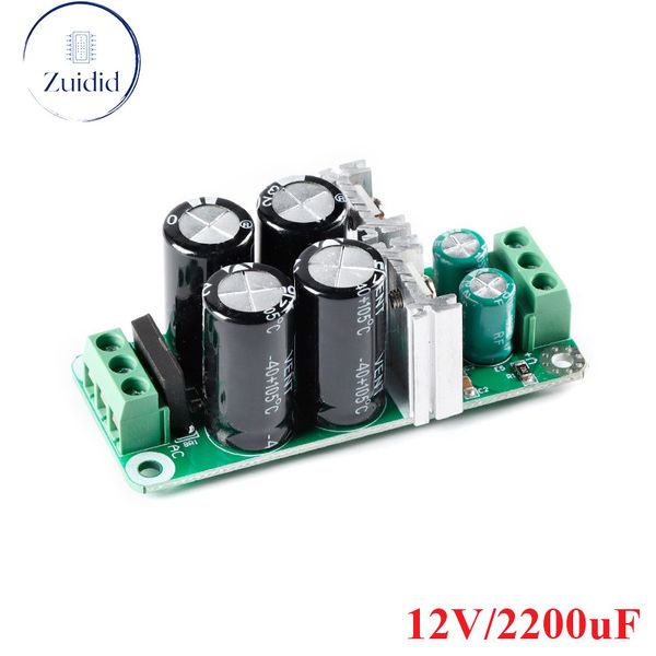 Módulo de amplificador da placa de filtro de energia dupla 12V 15V 470UF 1000UF 2200UF Positivo e negativo Recretificador OP Amp Voltager Regulador