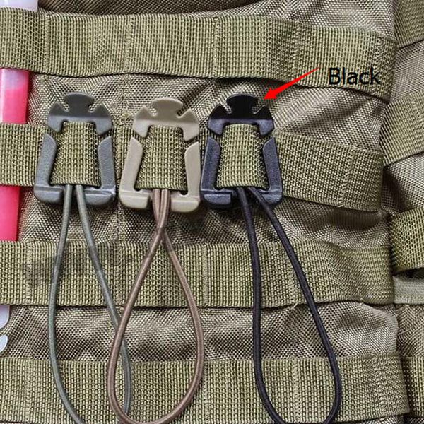 1pc Dominador tático Elastic Cord Hang Fivele Clip Pals Molle EDC Webbing