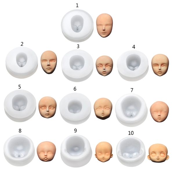 3D -Babygesicht weicher Ton Keramik Schimmelpuppen Gesicht Silikon Schimmel Kuchen Dekorieren Werkzeuge Tröcke Cupcake Topper Tonseife Schimmelpilze