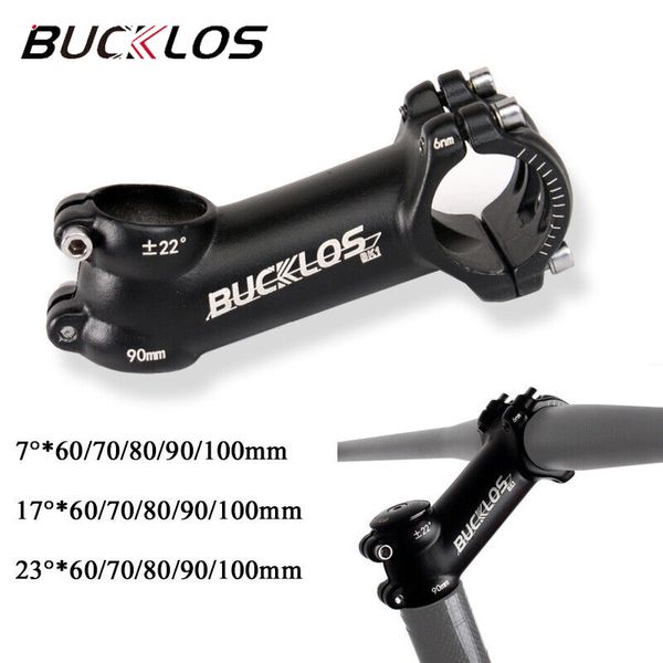 Gambo in bicicletta UltraLight Bucklos 31,8*70/80/90 mm Gambi a manubrio 22 gradi in alluminio MTB Bike 1-1/8 