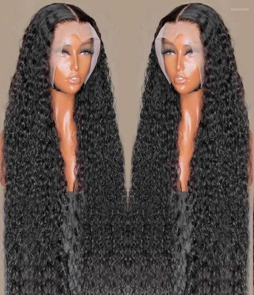 Прозрачные кружевные передние парики для человеческих волос извращенные вьющиеся бразильские фронтальные парики для женщин, предварительно подготовленных к закрытию8133254